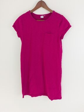 GAP Crewneck Short Sleeve Pocket Dress Fuchsia Size Small